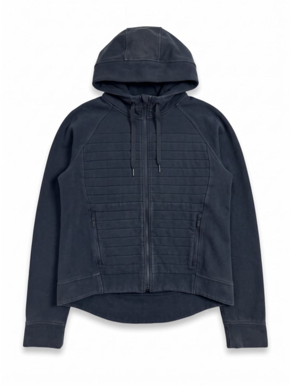 LULULEMON Fleece Be True Hoodie Black Jacket Quilted Ful-zip, Sz 8